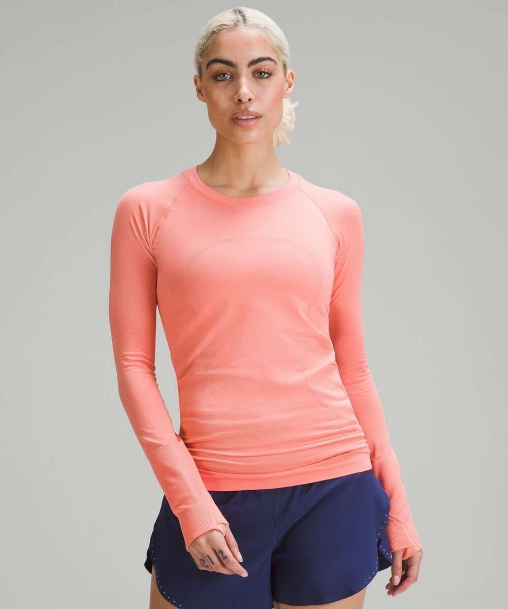 Lululemon Swiftly Tech Long Sleeve Shirt Coral Orange Size 6